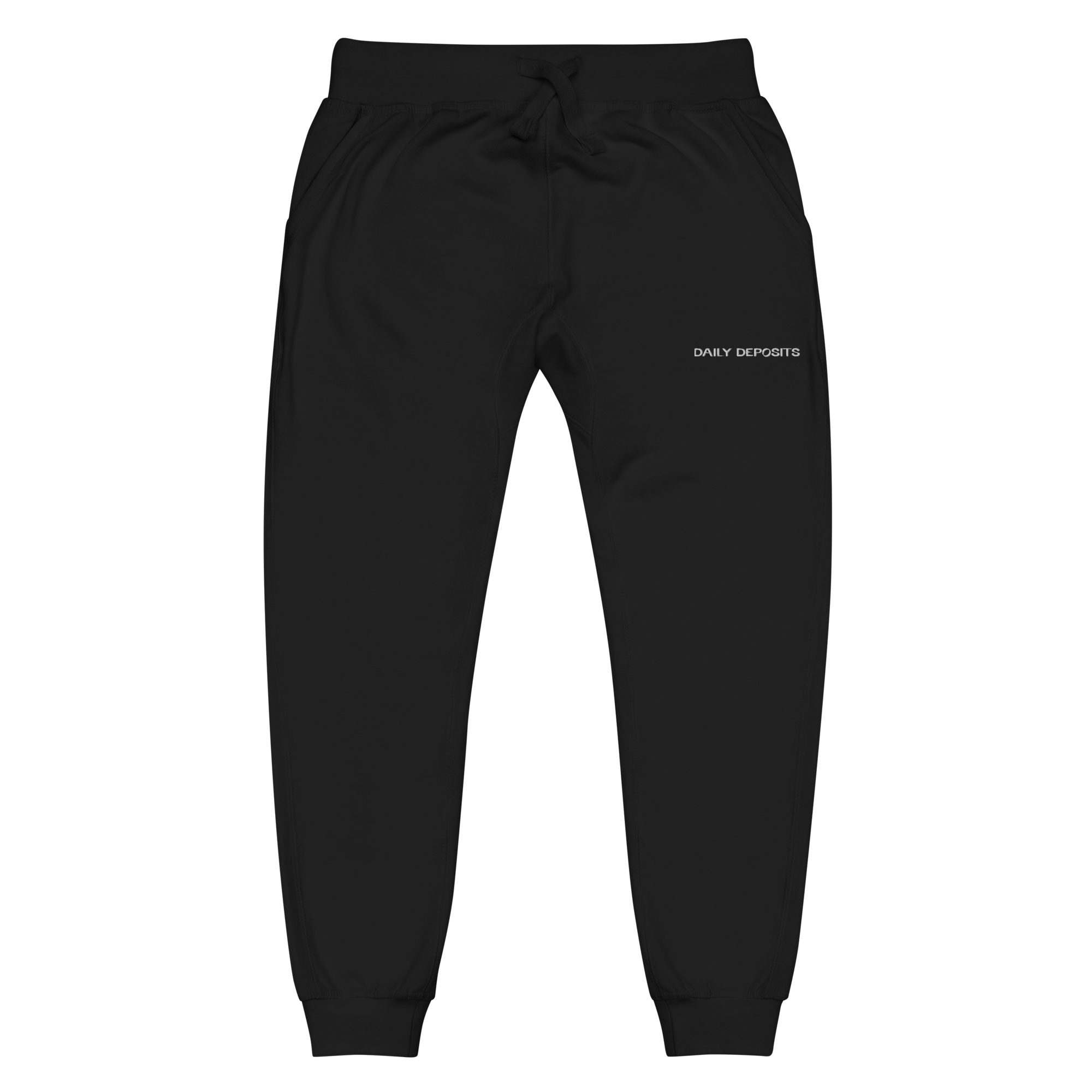 Daily Deposits Joggers Embroidered Design - Black