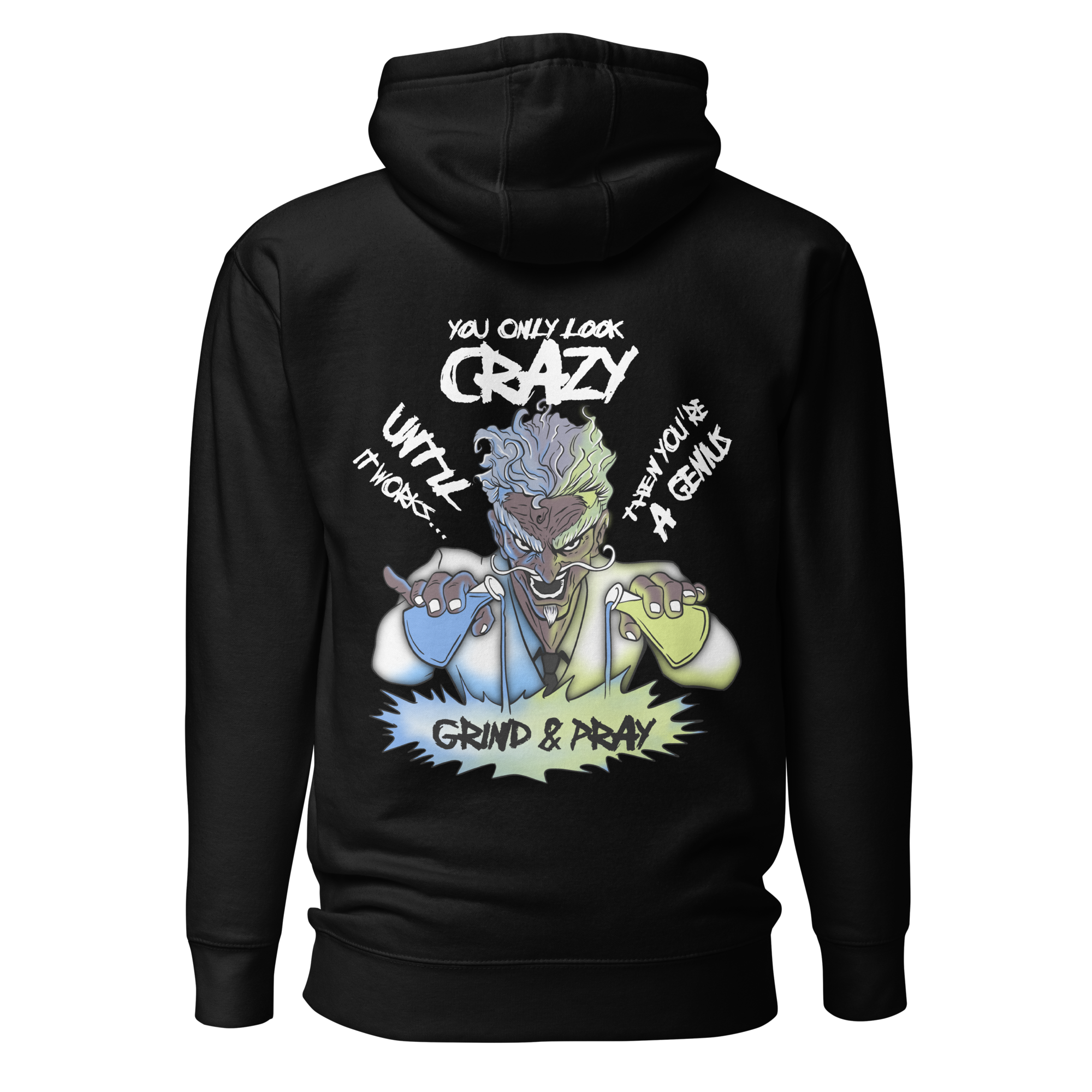 You Only Look Crazy Until It Works Hoodie - Black - Image 2